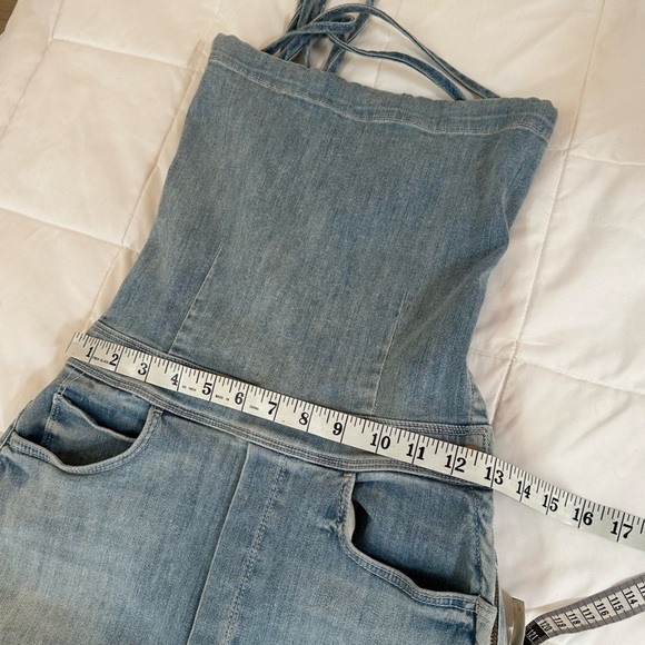 Mother Denim the Tie Back Knee Dress Fray in Tinge Size 26 - Picture 13 of 15